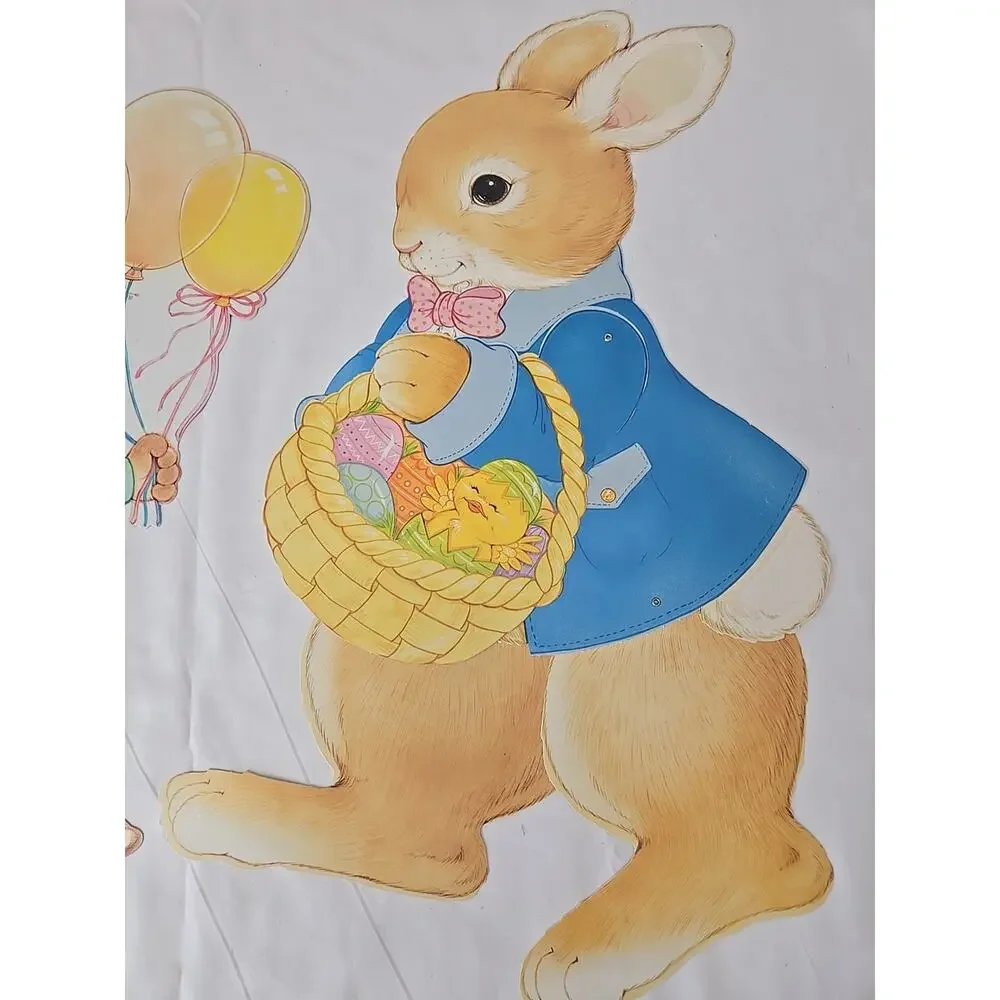 2 Vintage‎ Jointed Die-Cut Easter Bunny Decor 20